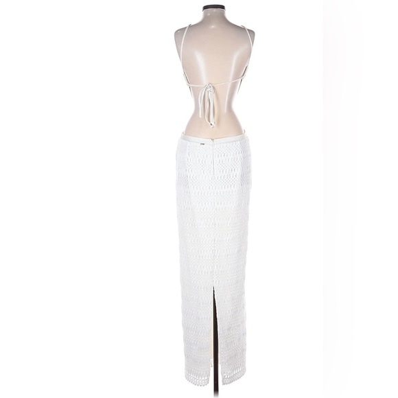 PATBO white ivory crochet halter beach cutout maxi dress - Size 10 - Picture 9 of 13